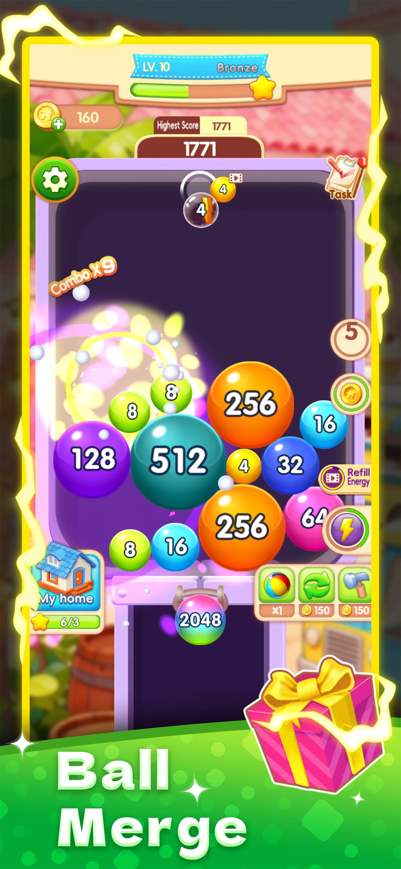 2048 - Number Ball Merge Game screenshot
